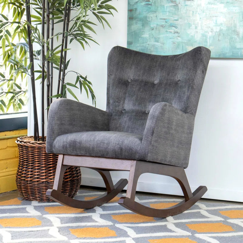 Laxun Modern 1 Seater rocking arm chair - Wooden Bazar