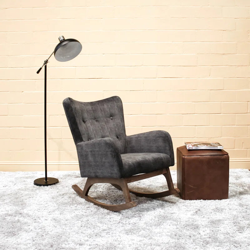 Adelede Modern Rocking Arm Chair - Wooden Bazar