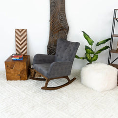 Adelede Modern Rocking Arm Chair - Wooden Bazar