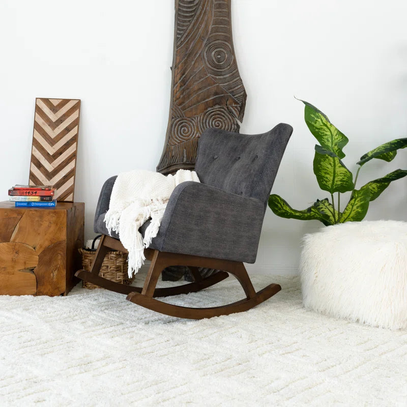 Adelede Modern Rocking Arm Chair - Wooden Bazar