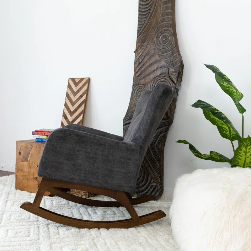 Adelede Modern Rocking Arm Chair - Wooden Bazar