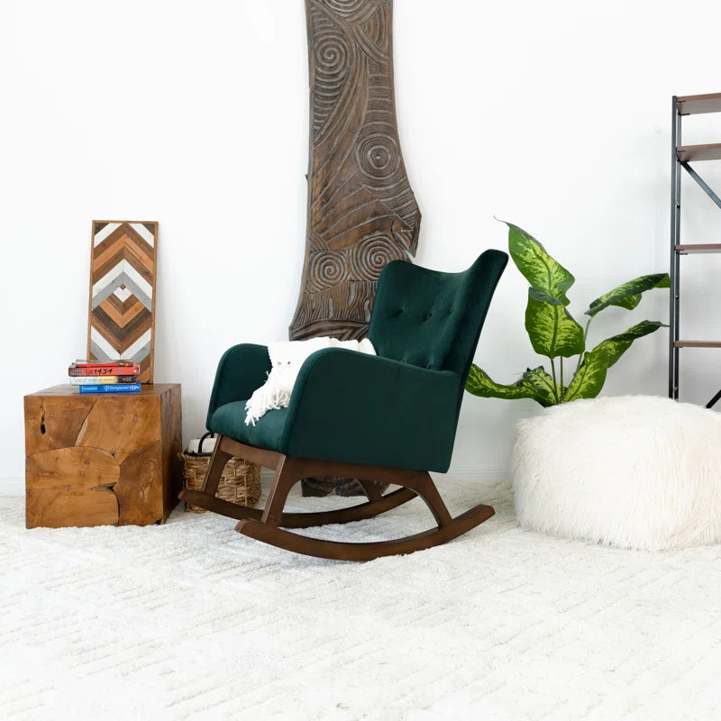 Adelede Modern Rocking Arm Chair - Wooden Bazar