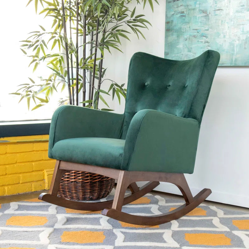 Adelede Modern Rocking Arm Chair - Wooden Bazar