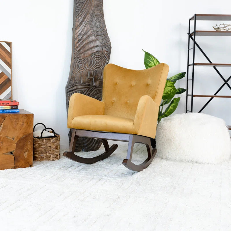 Adelede Modern Rocking Arm Chair - Wooden Bazar