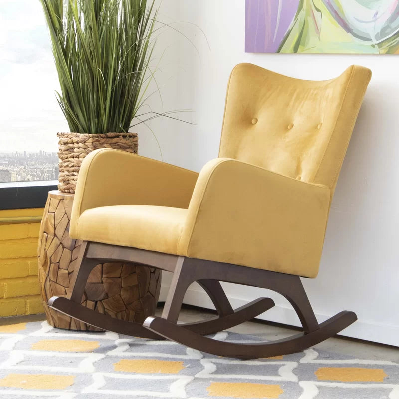 Adelede Modern Rocking Arm Chair - Wooden Bazar