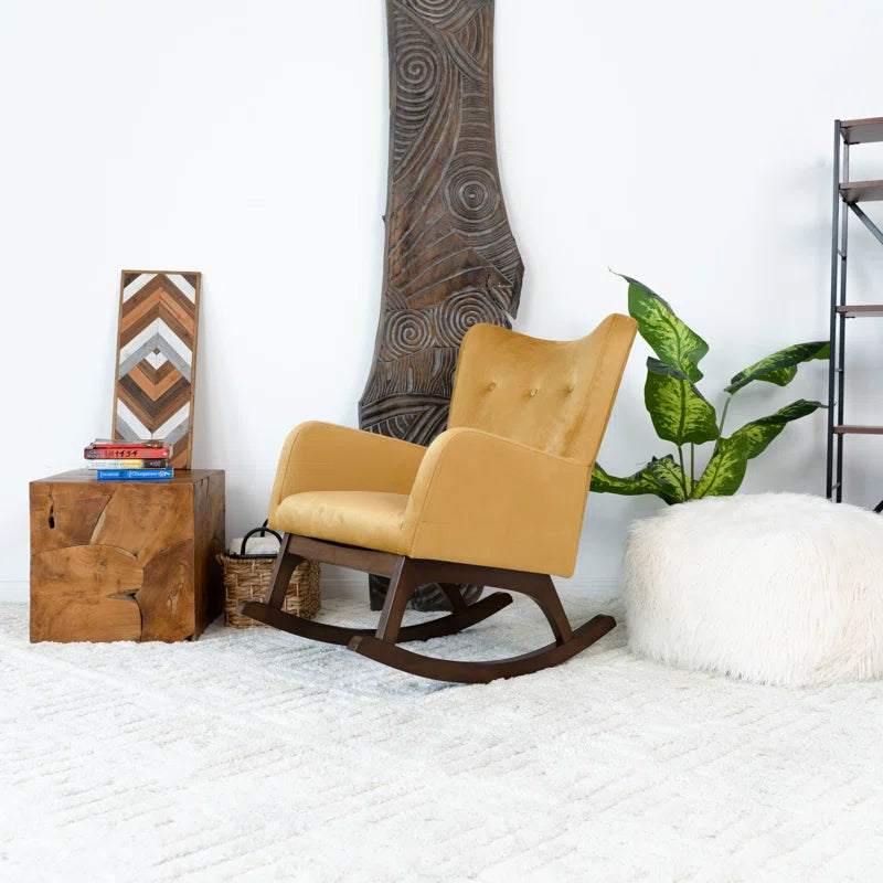 Adelede Modern Rocking Arm Chair - Wooden Bazar