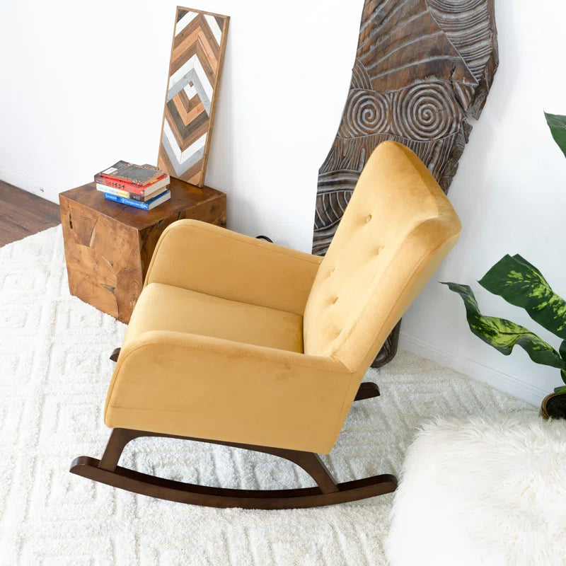 Adelede Modern Rocking Arm Chair - Wooden Bazar