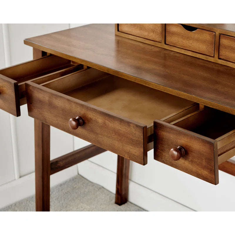 Kaslok Makeup Vanity Set with Stool - Wooden bazar