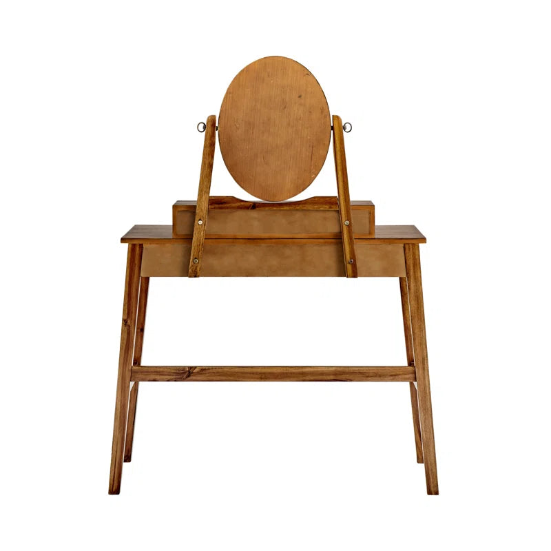 Kaslok Makeup Vanity Set with Stool - Wooden bazar