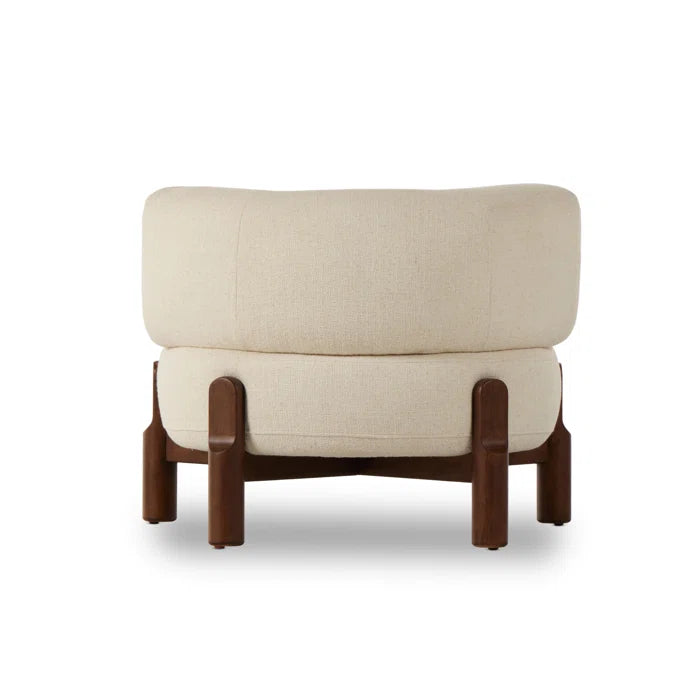 Zaerta 34'' Wide Barrel Chair - Wooden Bazar