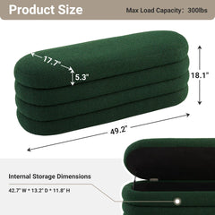 Efel  Polyester Upholstered Storage Bench - Wooden Bazar