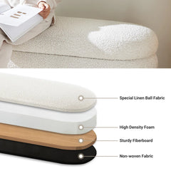 Efel  Polyester Upholstered Storage Bench - Wooden Bazar