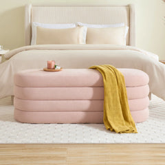 Efel  Polyester Upholstered Storage Bench - Wooden Bazar