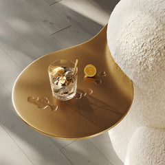 Shikar Curved Modern 3-Seater Sofa with Built-In Gold Tray - Wooden Bazar