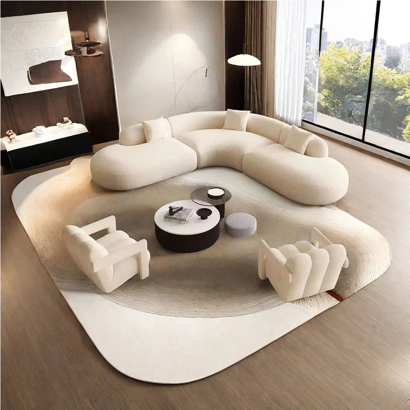 Danbe Curved Boucle corner shaped Luxury sofa set