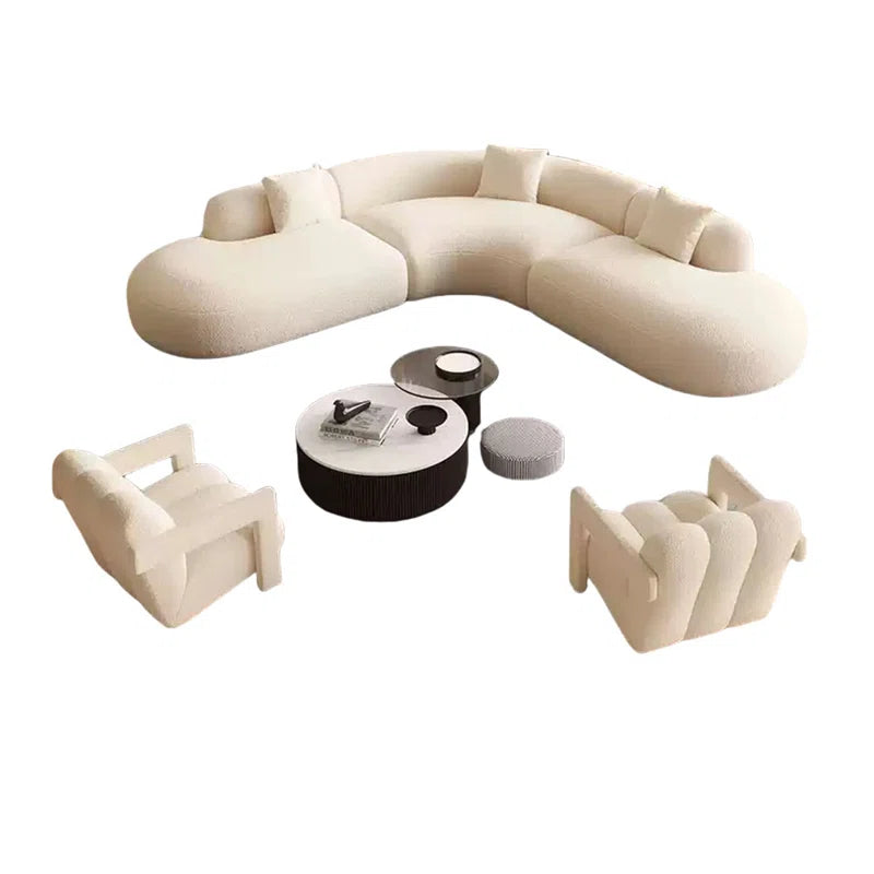 Danbe Curved Boucle corner shaped Luxury sofa set