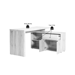 Niviey L-Shaped Writing Desk - Wooden Bazar