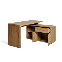 Niviey L-Shaped Writing Desk - Wooden Bazar