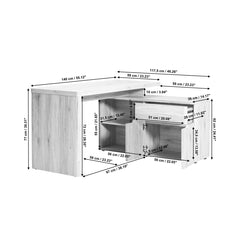 Niviey L-Shaped Writing Desk - Wooden Bazar