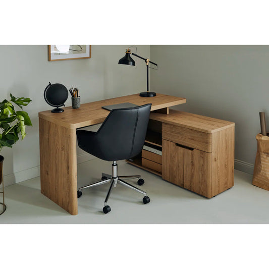 Niviey L-Shaped Writing Desk - Wooden Bazar
