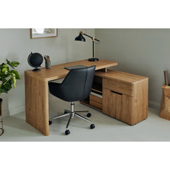 Niviey L-Shaped Writing Desk - Wooden Bazar