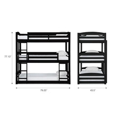 Antidote Twin over Twin Triple Bunk Bed - Wooden Bazar