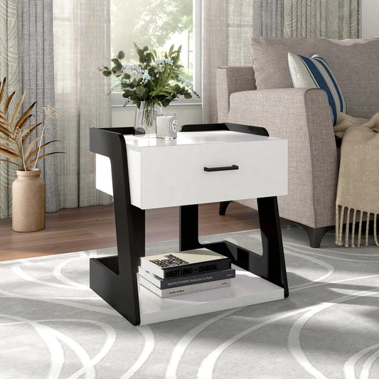 Zykus Modern 1-Drawer Bedside End Table