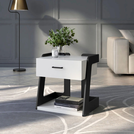 Zykus Modern 1-Drawer Bedside End Table