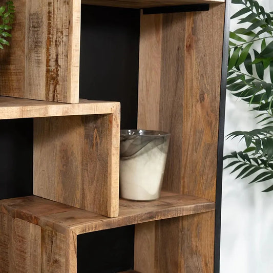 Fitz Crafted Comfort Cabinet Bookshelf With Metal Legs - Wooden Bazar