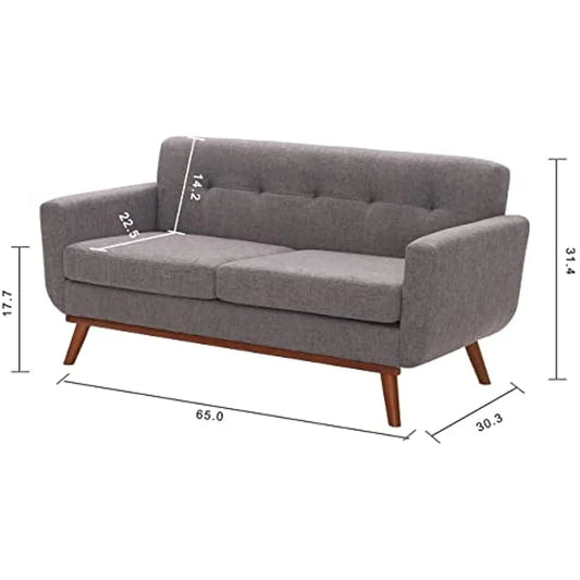 Deliliah New Loveseat Sofa, Mid Century Modern Decor Love Seat Couches for Living Room