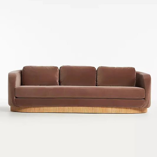 Callum 4 Seater Solid Teak Wood Sofa In Light Brown Color