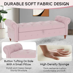 Jion Upholstered Storage Bench - Wooden Bazar