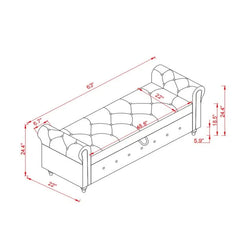 Jion Upholstered Storage Bench - Wooden Bazar