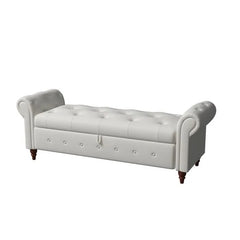 Jion Upholstered Storage Bench - Wooden Bazar