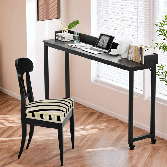 Rolling Bed Desk & Writing Desk for Queen and Full Size Beds, MDF Panel with Metal Legs