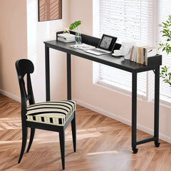 Rolling Bed Desk & Writing Desk for Queen and Full Size Beds, MDF Panel with Metal Legs