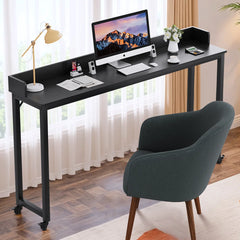 Rolling Bed Desk & Writing Desk for Queen and Full Size Beds, MDF Panel with Metal Legs