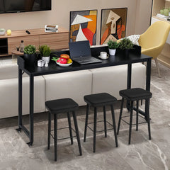Rolling Bed Desk & Writing Desk for Queen and Full Size Beds, MDF Panel with Metal Legs