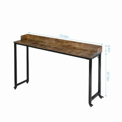 Rolling Bed Desk & Writing Desk for Queen and Full Size Beds, MDF Panel with Metal Legs