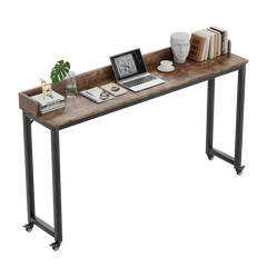 Rolling Bed Desk & Writing Desk for Queen and Full Size Beds, MDF Panel with Metal Legs