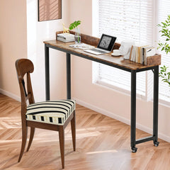 Rolling Bed Desk & Writing Desk for Queen and Full Size Beds, MDF Panel with Metal Legs