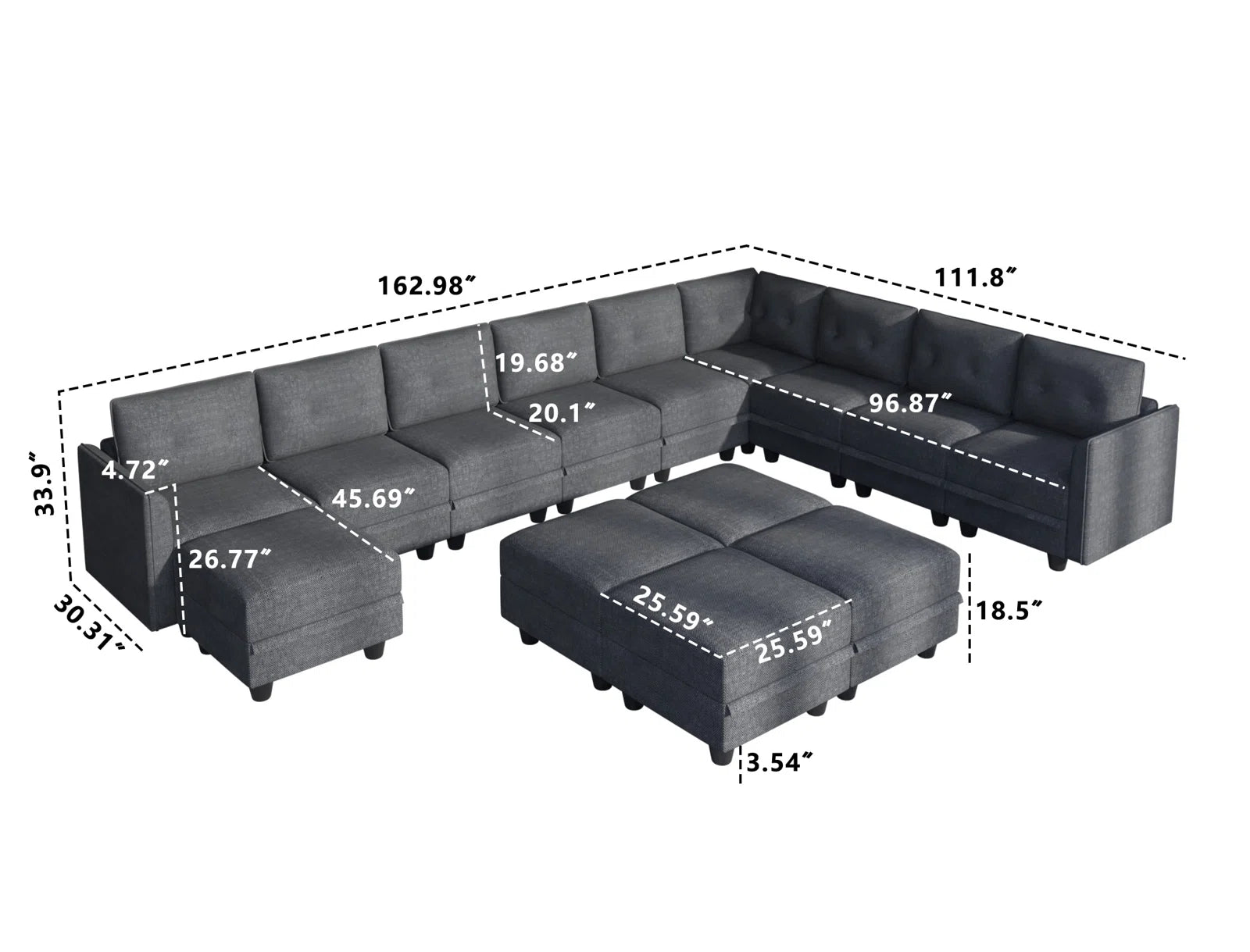 Danaisa 15 - Piece Living Room Luxury Sofa Set