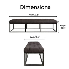 Hexil Tufted Bench with Iron Legs Modern  Bench for Bedroom or Living Room