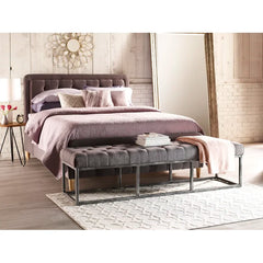 Hexil Tufted Bench with Iron Legs Modern  Bench for Bedroom or Living Room