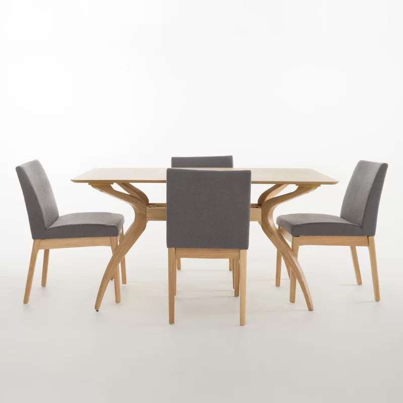 Kazxty 4 Seater Wooden Dining Table Set in Natural Oak - Wooden Bazar
