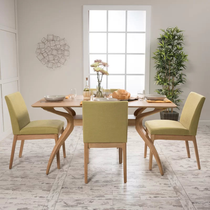 Kazxty 4 Seater Wooden Dining Table Set in Natural Oak - Wooden Bazar
