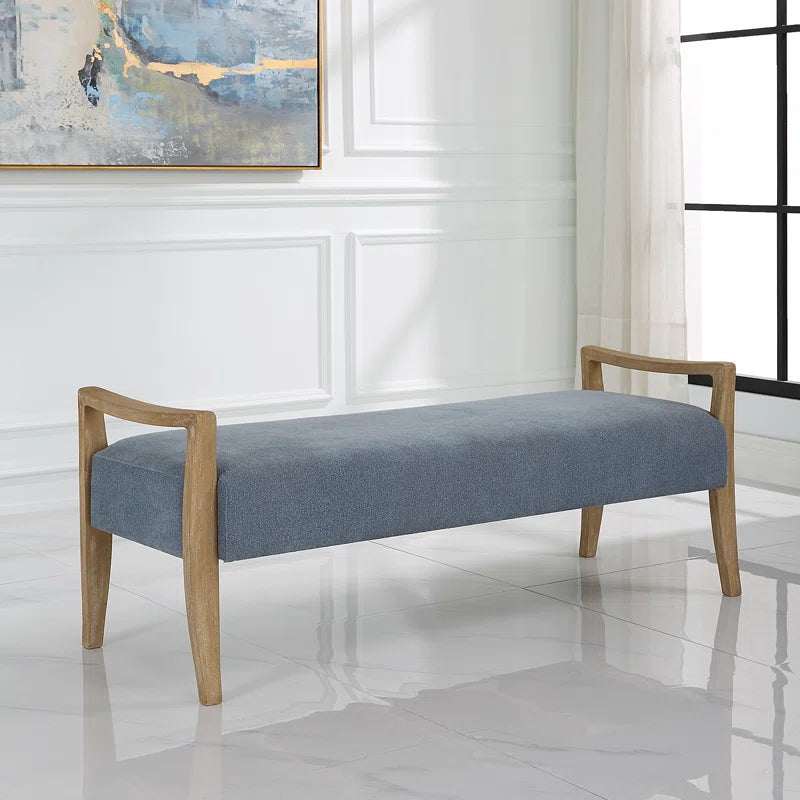 Oalis Polyester Upholstered Bench - Wooden Bazar