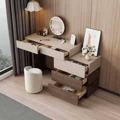 Lastuos Makeup Vanity In Walnut Finish for Modern Living - Wooden bazar