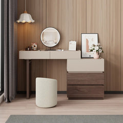 Lastuos Makeup Vanity In Walnut Finish for Modern Living - Wooden bazar