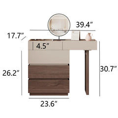 Lastuos Makeup Vanity In Walnut Finish for Modern Living - Wooden bazar